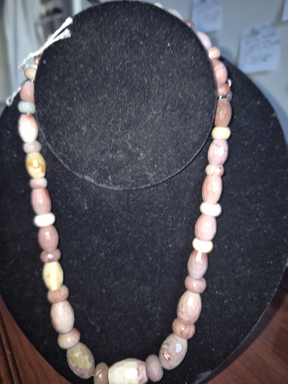 Handcrafted Pink Gemstone Beaded Necklace
